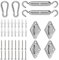 AUMAYCO Awning Attachment Set 40Pcs, Heavy Duty Sun Shade Sail Stainless Steel Hardware Kit for Garden Yard Triangle and Square, Rectangle, Sun Shade Sail Fixing Accessories