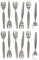Fackelmann 9937650 Lot de 12 petites fourchettes à desserts ou à huîtres, fourchettes à huîtres, fourchette de cuisine, fourchette crustacés, Acier inoxydable, 12,5 cm