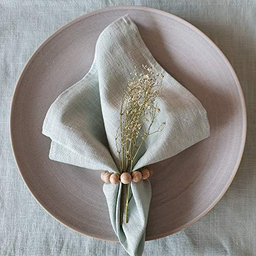 Farnberg 6 Servietten aus Leinen - hochwertige Stoffservietten - edle Hochzeitsservietten - Wiederverwendbare Leinen-Servietten - (40 x 40 cm) - Mint