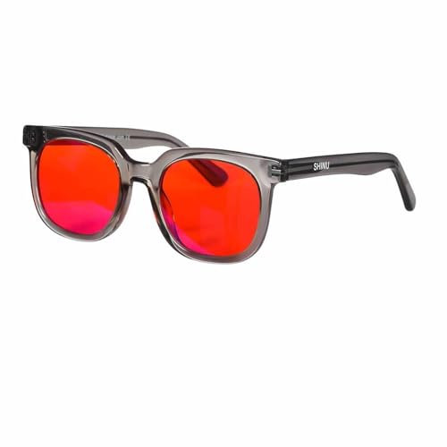 Red Lens Blue and Green Wavelength Blocking Glasses Eliminate Eye Strain Disruptive Light Blocking Glasses (C4red)