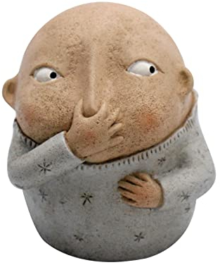 SCUDGOOD Junge mit Nase haltende Skulptur, primitive Figur, lustige Badezimmer-Dekorationen, Kunstharz, Handwerk, Desktop-Statue, Ornament, 16 cm hohe Statue, Dekorationen für Zuhause