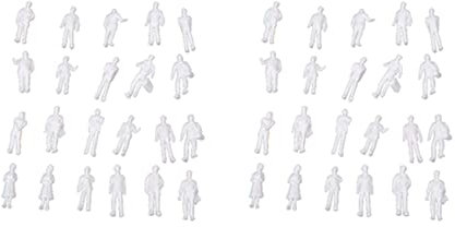 Grendly 200 Stück HO Maßstab 1:100 weißes Modell Menschen unlackierte Zugfiguren