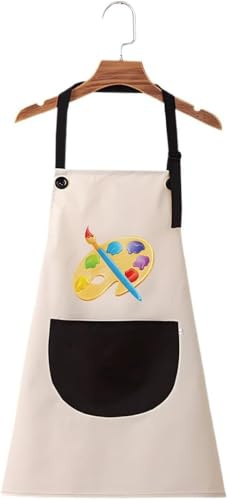 PLABBDPL 1Pcs Delantales Niños 5 a 11 Años 1pcs Delantal Infantil Pintura Delantal Cocina Niña Niño Impermeable Ajustable Delantales para Niños con Bolsillos para Cocina Hornear Pintura, gris