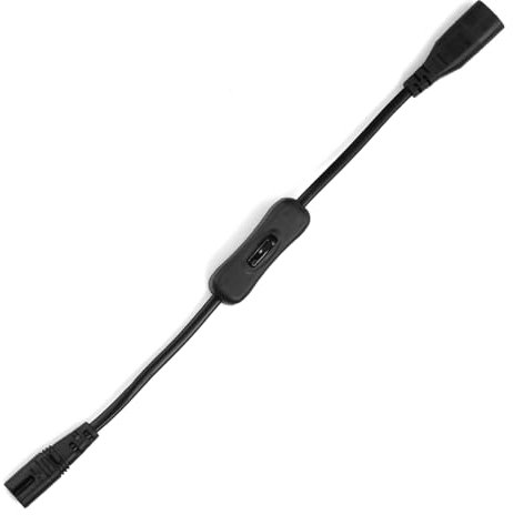 Verlängerungskabel mit Schalter, IEC 320 C8 auf IEC 320 C7 Stecker auf Buchse Stromverlängerungskabel, Kabel Stecker auf Buchse Wechselstromkabel für Schreibtischlampen/Lautsprecher/Monitore/Drucker