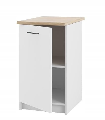 Stehender Küchenschrank mit Türen und Arbeitsplatte – 45 cm Breite - universell einsetzbar - mit robustem Material - einfach zu montieren ideal für kleine Küchen zur optimalen Stauraumnutzung