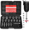 Schraubenausdreher-Set, 21-teiliges Schraubenausdreher-Set, 3/8-Zoll-Antrieb, abisolierter Bolzenentferner, Ausdreher-Steckschlüssel-Set für rostige, abgerundete, beschädigte Muttern