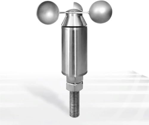 LeTkingok DC 12–24V Mikro-Windgeschwindigkeitssensor, Edelstahl 0–30M/S Dreibecher-Kanal-Windgeschwindigkeitsmessgerät Anemometer (RS485)