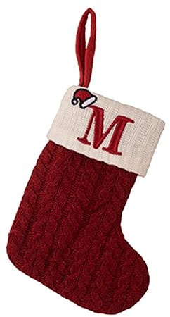Personalisierte Weihnachtsstrümpfe mit Buchstaben Weihnachtssocke 20 cm Bestickter Nikolausstrumpf Christmas Stockings Nikolausstiefel Nikolaussocken zum Befüllen & Aufhängen für Süßigkeiten