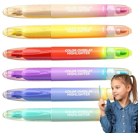 Generisch 6x Double Ended Highlighter Set, Colored Markers with No Bleed Ink, Smooth Writing Pens for Coloring, Underlining, and Highlighting Text, Perfect for Office, School, or Art