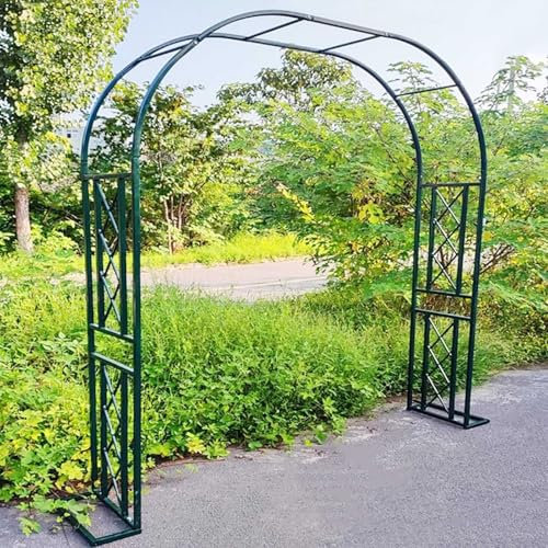 Garden Arch Metal Arbour Rose Trellis Arch Frame 140cm 180cm 220cm 260cm 300cm 340cm Large Strong Tubular Archway For Climbing Plants Backyard, Lawn, Patio, Courtyard, Wedding(Green,180x230x40cm)