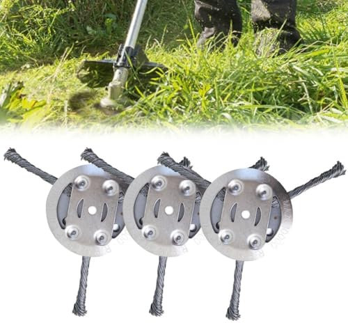 Cabezal De Corte De Alambre De Acero Duradero, Cuchilla De Repuesto Universal De 6 Pulgadas for Cortacésped, Desbrozadora, Cortadora De Césped Y Desbrozadora Eléctrica/De Batería(3pcs,3 Blades)