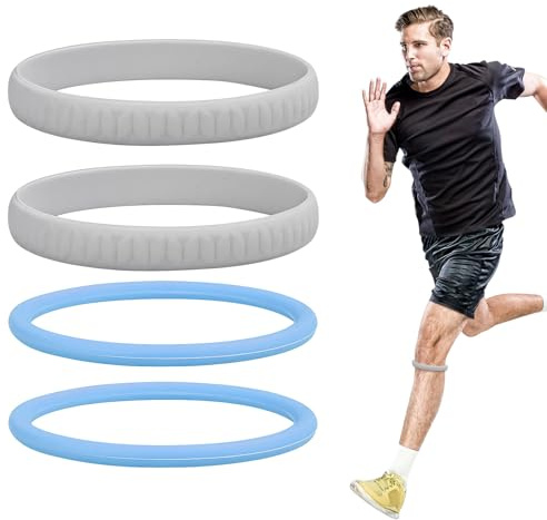 VYNZOR Fascia Ginocchio, Fascia Elastica Ginocchio in Silicone con Supporto Avanzato per Corsa, Palestra, Sport, Stabilizzatori per Uomo e Donna, Confezione da 4 Pezzi