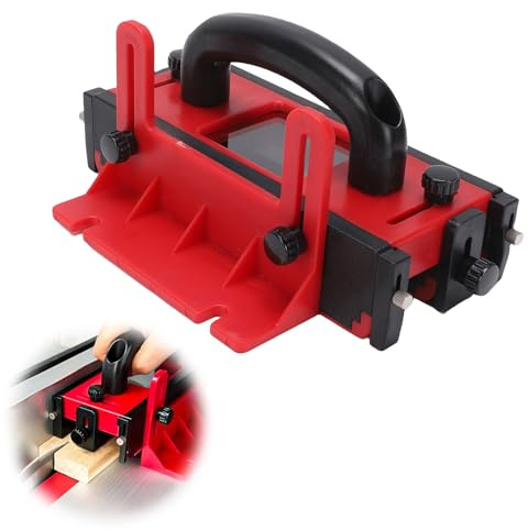 Asixxsix Tischkreissägen-Schiebeblock, ergonomischer Griff mit rutschfester Auflage, verstellbarer Schiebeblock für Tischkreissägen, Oberfräsen, Bandsägen und Abrichthobelmaschinen