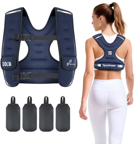 Sportneer Verstellbare Gewichtsweste für Damen Laufweste 2,7-4,5kg/ 4,5-8,16kg