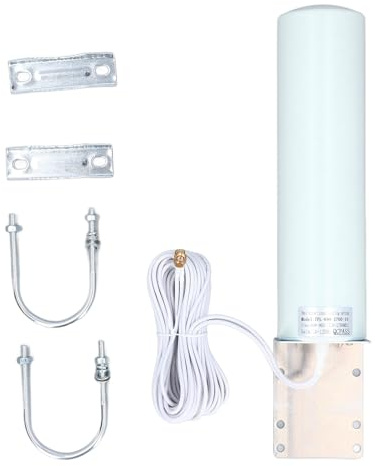 CHICIRIS Antenne Extérieure Omnidirectionnelle à Gain élevé 10 DBi avec Câble Coaxial à Faible Perte de 5 M et Structure étanche pour Modems 3G 4G LTE 5G Routeur WiFi