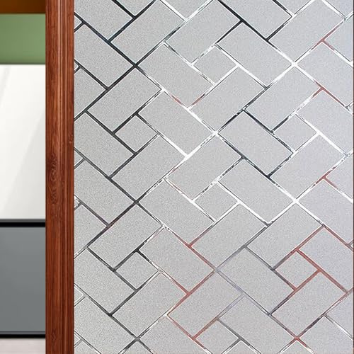 Pellicola per Vetri Finestre 95 x 250 cm Autoadesive Anti-Uv, Statica, Privacy Autoadesive Anti UV Oscurante per Cucina, Ufficio, Camera, griglia obliqua