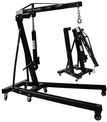 Klappbarer Werkstattkran 2000 kg Motorheber Mit 6 Rollen Kette und Balancierer,für Motoren, Maschinen, Garagen und Werkstätten