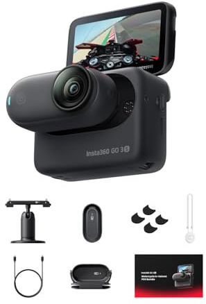 Insta360 GO 3S Helmintegriertes Motorrad-POV-Bundle - 4K Mini Vlog Kamera | POV-Kamera, Freihand, überall anbringbar, 140 min Akku, 10 m wasserdicht, KI-Bearbeitung, Find My, für Reisen, Haustier-POVs