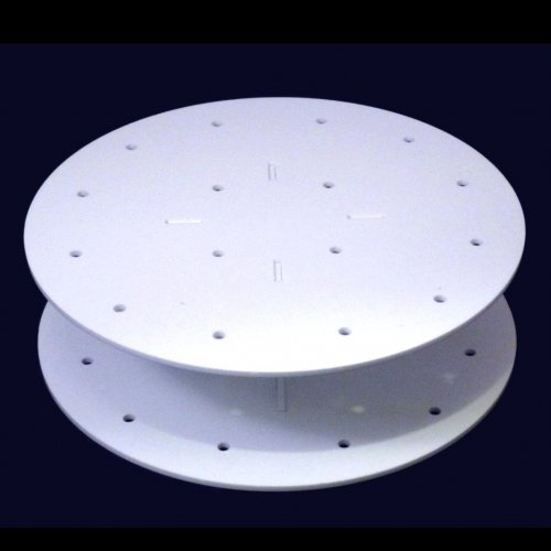 Super Cool Creations 30 cm Durchmesser 6,5 cm hoch große Acryl Runde Cake Pop-Ständer mit 32 Löcher 5 cm Apart, weiß