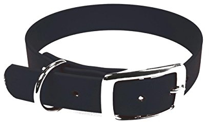 LENNIE BioThane Halsband, Dornschnalle, 25 mm breit, Größe 38-46 cm, Schwarz, Aufdruck möglich