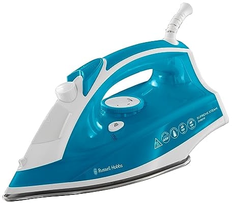 Russell Hobbs Supreme Steam Iron, Powerful vertical steam function, Non-stick stainless steel soleplate, Easy fill 300ml Water Tank, 110g Steam Shot, 40g Continuous steam, 2m Cord, 2400W, 23061