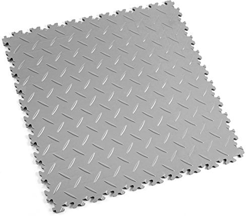 Fortelock PVC Vinyl Bodenfliese | PVC Fliesen Garage | Garagenboden | Werkstattboden | Industry Diamant (Hohe Belastbarkeit) 2010 (Grau)