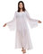 BLESSUME Médiéval Femmes Lacer Fête Robe Éclater Manche Cosplay Fantaisie Encapuchonné Longue Robe (Blanc, L)