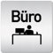Türschilder24 XXL Schild - Türschild (B) • 125 x 125 mm • Büro/Office + Piktogramm 001 • 1,5 mm Aluminium Vollmaterial • 100% Made in Germany