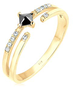 Elli Ring Damen mit Zirkonia Steinen mit Kristall in 925 Sterling Silber