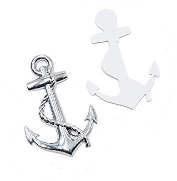 sourcing map Autoaufkleber Emblem Metall Aufkleber 3D-Anker-Design Aufkleber Selbstklebend Anker-Aufkleber für Universalautos