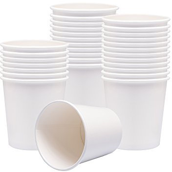 Belinlen Paper Ice Cream Cups, Paper Hot/Cold Soup Cups - 100 Count (White) (16 oz)
