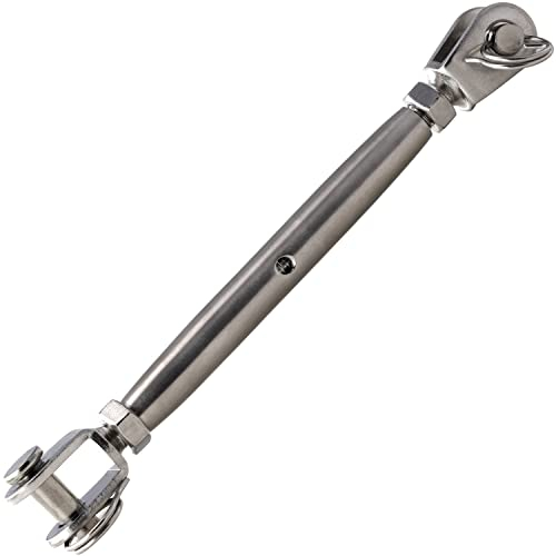 OPIOL QUALITY® Wantenspanner Gabel - Gabel M12 aus Edelstahl A4 V4A (2 Stück) Geschweißt Geschlossen Seilspanner Spannschlos Spanner Spannschlösser Spannschraube