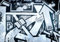 wandmotiv24 Fototapete Abstrakte Linien Graffiti Blau Grau, M 250 x 175 cm - 5 Teile, Wanddeko, Wandbild, Wandtapete, M4834