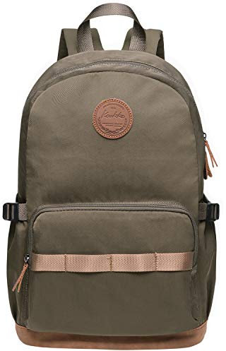 KAUKKO Laptop-Rucksack, funktionelle Outdoor-Tasche für Reisen & Camping, Studentenrucksack für Studenten, 5-2, Khakigrün, 12 Inches, Schulranzen