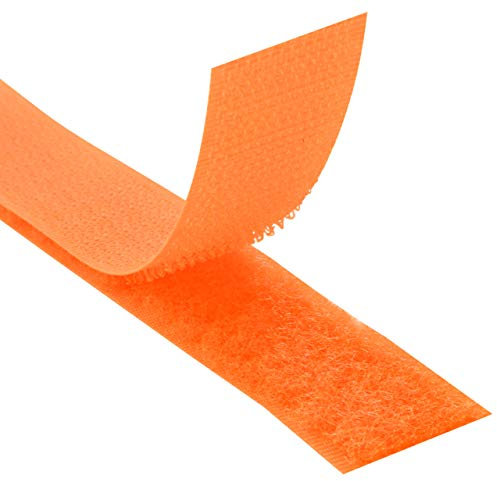 KLEBESHOP24 KLETTBAND ZUM NÄHEN | SET HAKEN + FLAUSCH | Orange, 20 mm x 3 m (andere Varianten auf Artikelseite wählbar)