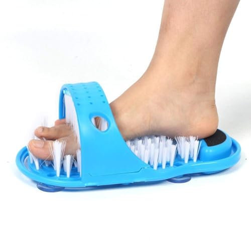 HERCHR Fußmassagebürste, Fußreiniger mit Bimsstein an der Ferse, Anti-Rutsch-Saugnäpfe, für Dusche, SPA, Massagegerät, Pantoffeln