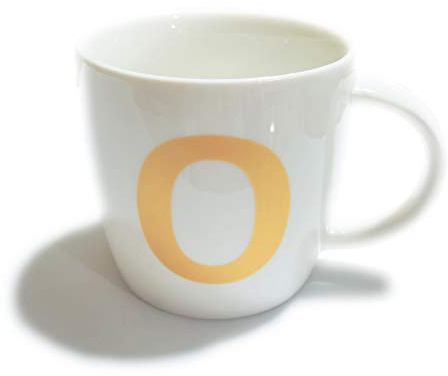 ZaH 16oz Coffee Mug Alphabet Ceramic Mug ABC Letter Cup for Women Men Boys Girls - Home Decoration Initial A-Z Mug (O)