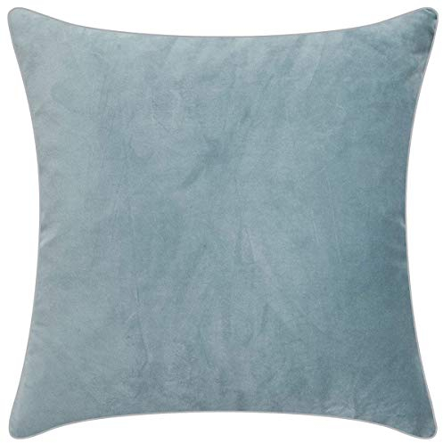 PAD - Elegance - Samt Kissen, Zierkissen, Kissenhülle - 50 x 50 cm - Farbe: Sky Blau - Ohne Füllung