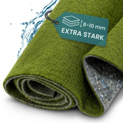 TeichVision - Ufermatte grün für Teichrandgestaltung/Ufermatten für Teiche/Ufermatte Teich - Starke Ausführung 8 mm/Böschungsmatte Teich - Breite 0,65 m, Länge 12 m