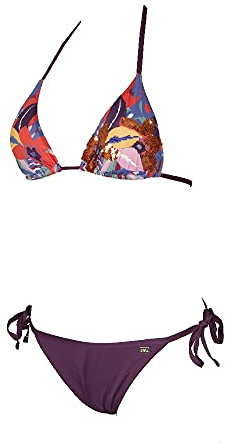 Emporio Armani Damen Bikini Bademode, wattiert, herausnehmbares Triangel und Slip Artikel 262185 5P357 Bikini, 10892 Fantasia Viola, S