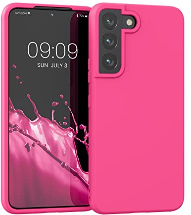 kwmobile Housse Compatible avec Samsung Galaxy S22 Coque - Housse de téléphone Protection Souple en Silicone - Rose Fluo