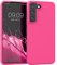 kwmobile Housse Compatible avec Samsung Galaxy S22 Coque - Housse de téléphone Protection Souple en Silicone - Rose Fluo