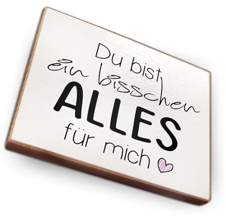 Kühlschrankmagnet mit Spruch - D - Handmade aus Buchenholz - Magnet für Kühlschrank Süß Witzig Lustig - Küchen Kühlschrank Deko 6.5cm x 5cm - Geschenk-Idee (Du bist ein bisschen alles)