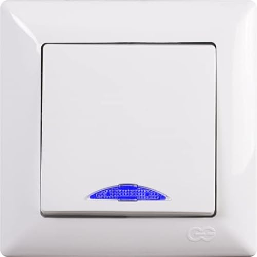 Gunsan Visage 01281100100324 Interrupteur marche/arrêt avec témoin lumineux Blanc