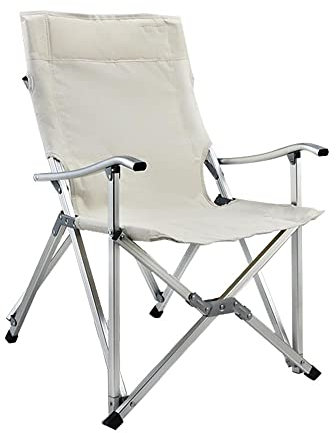 HMTE Klappbarer Regiestuhl aus Aluminium, Campingstuhl mit hoher Rückenlehne, strapazierfähiger Rasenstuhl, für Outdoor-Wanderungen am Strand, Heckklappe, 2 Stile (Weiß 90 cm/36 Zoll)