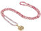 COAI Collana Mala 108 Perle di Rodonite e Labradorite Annodate a Mano con Ciondolo Fiore di Loto Namaste in Acciaio Inox