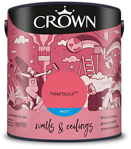 CROWN 2.5L Breatheasy MATT Emulsion Paint for Walls & Ceilings - HEARTSOUL