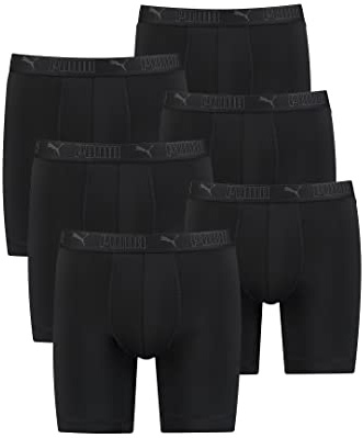 PUMA Lange Boxershorts Herren 6er Pack Sport Mikrofaser + elastisch/Funktionsunterhosen Männer (S - XL)