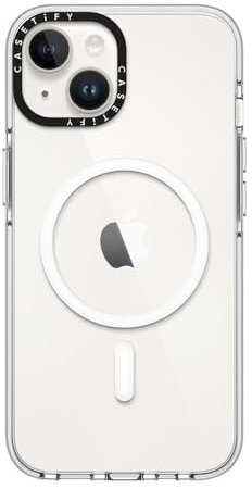 CASETIFY Transparente Schutzhülle für iPhone 14, vergilbt nicht, 2 m, 3 x Fallschutz in Militärqualität, kompatibel mit Magsafe, transparent