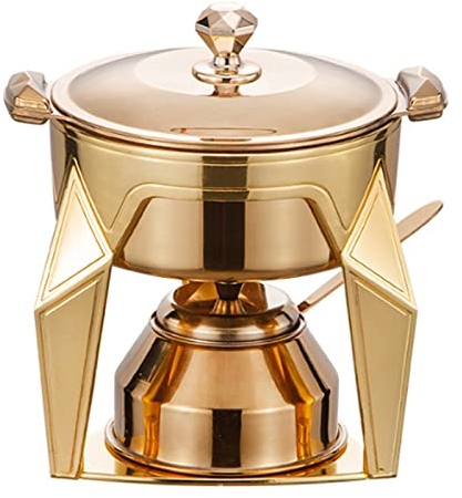Juego De Utensilios Hornillos De Acampada, Hornillo De Alcohol Portátil, Mini Hornillo De Camping Acero Inoxidable, Cocina De Alcohol para Uso en Interiores Barbacoa, Picnic,Gold